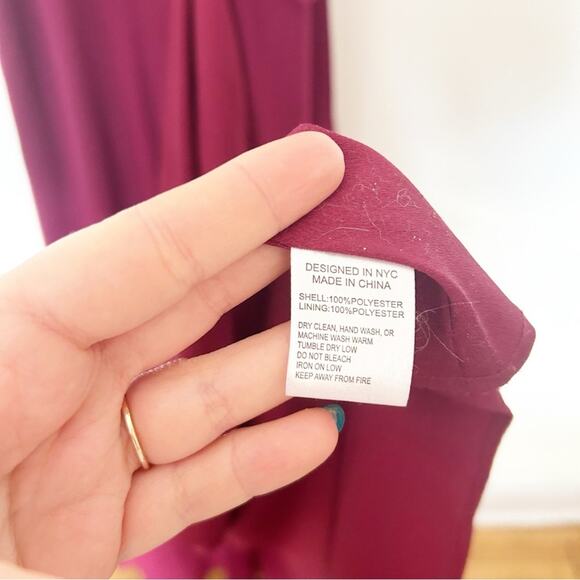 YUMI KIM Burgundy Full Bloom Maxi Dress V-Neckline Ruffle Sleeveless Size S - Picture 4 of 12